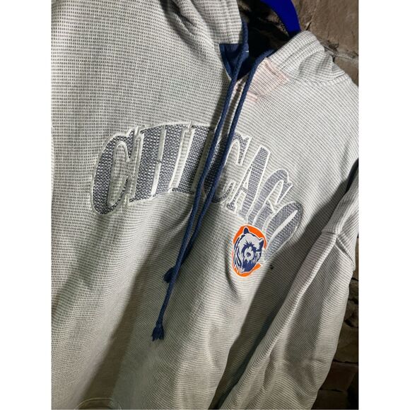 Men’s Vintage 1990s Chicago Bears Starter Waffle Hoodie sweatshirt embroidered - Picture 2 of 11